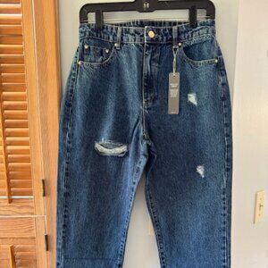 NWT Tractr High Rise Weekender Jeans Distressed Indigo Blue Size 4/27